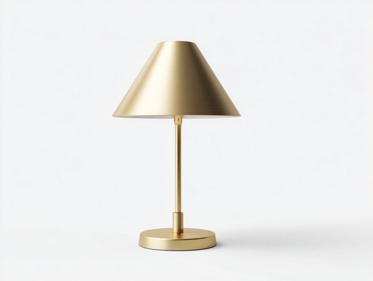 Lampada da scrivania 36×36×50 cm - metallo ottone - paralume conico per camera da letto