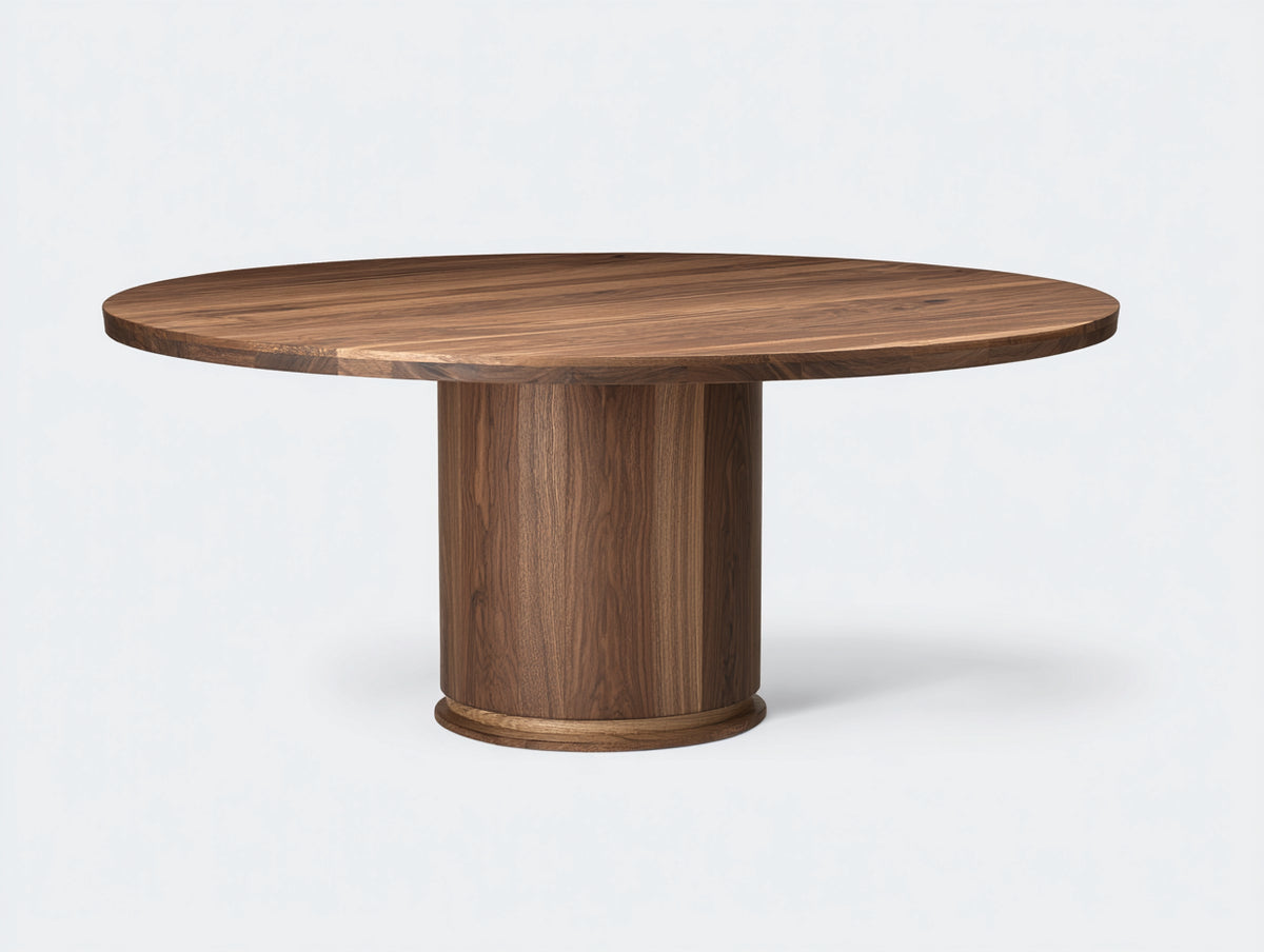 Tavolino Da Caffè rotondo 100×100×42 cm - legno noce scuro - stile naturale per soggiorno
