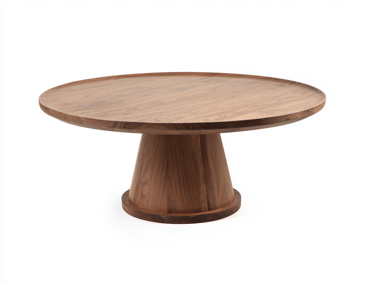 Tavolino Da Caffè rotondo 105×105×40 cm - legno noce naturale - base centrale moderna per soggiorno