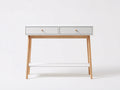 Console 112×36×80 cm - bianco e legno chiaro - ripiano aperto per camera da letto