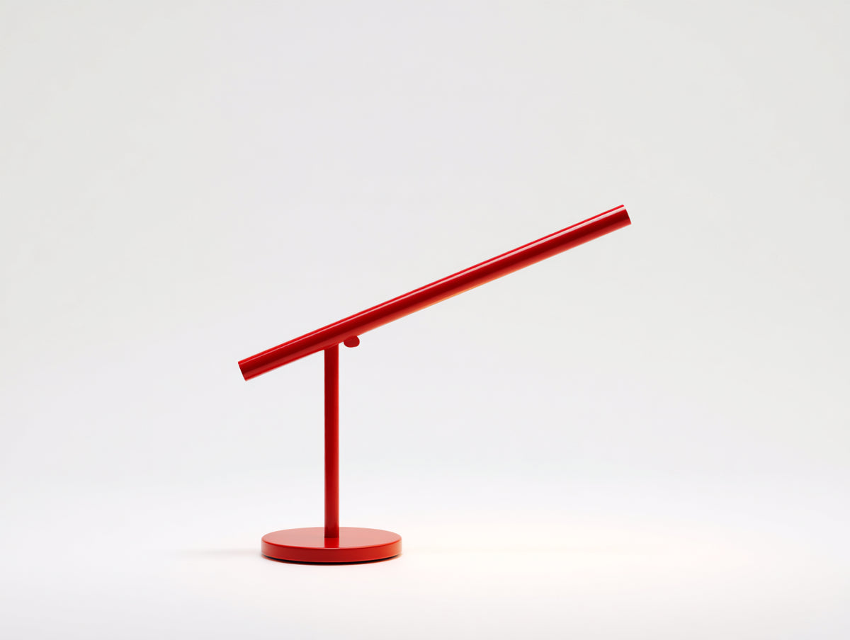 Lampada da scrivania lineare 55×18×48 cm - metallo rosso - barra luminosa inclinabile per camera da letto