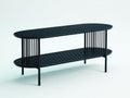 Console 130×36×80 cm - metallo nero - ripiano inferiore con struttura aperta per camera da letto