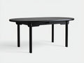Tavolino Da Caffè ovale 120×70×45 cm - legno nero opaco - quattro gambe cilindriche con telaio rinforzato per Soggiorno