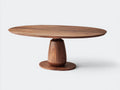 Tavolino Da Caffè ovale 110×70×42 cm - legno noce scuro - struttura centrale elegante per soggiorno