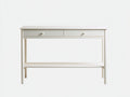 Console 105×36×82 cm - legno bianco caldo - due cassetti con pomelli coordinati e ripiano aperto per Camera Da Letto