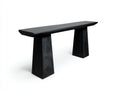 Console 135×38×78 cm - legno nero - piano spesso con profilo materico per camera da letto