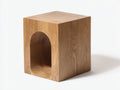 Pedale 40×40×52 cm - legno di rovere marrone miele - struttura monoblocco con vano arcuato per Camera Da Letto