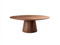 Tavolino Da Caffè ovale 115×75×44 cm - legno di noce marrone medio - base conica centrale per Soggiorno