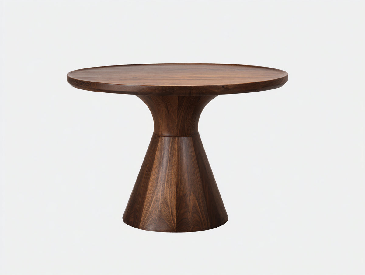 Tavolino Da Caffè rotondo 95×95×45 cm - legno noce naturale - design elegante per soggiorno