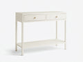 Console 110×34×82 cm - legno bianco avorio - ripiano inferiore per camera da letto