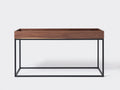 Console 120×35×78 cm - legno noce e metallo nero - piano a vassoio per camera da letto